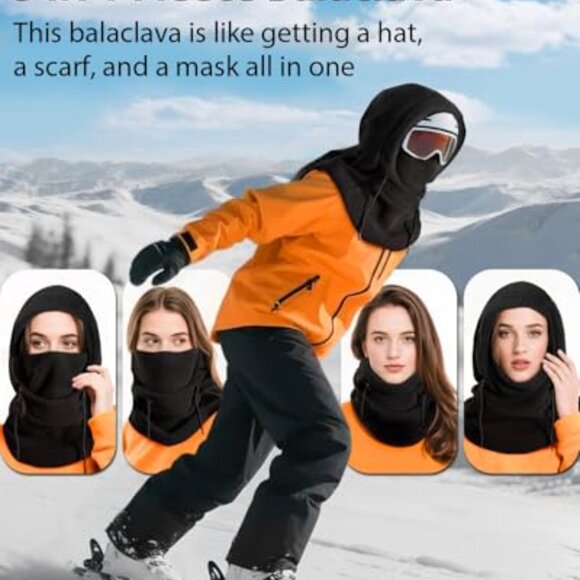 Thermal Fleece Balaclava Ski Mask 3-in-1 Adjustable Helmet-Compatible main image 4